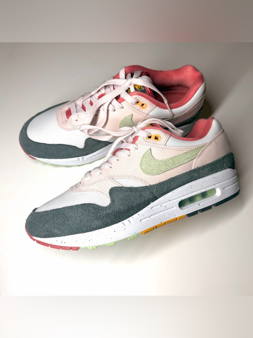 Nike Air Max 1 Easter Light Pink Vapor Green Sneakers Fz4133-640 Men’s Size - 10 - Picture 8 of 9